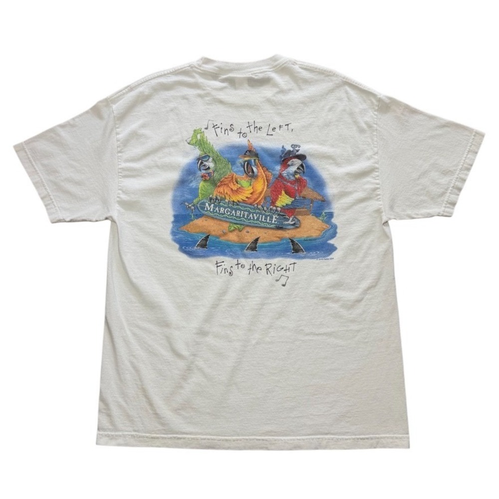 Vintage Y2K Margaritaville Cayman Islands Jimmy Buffet Fish Art Graphic T-shirt - Picture 2 of 9